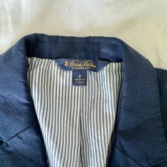 Brooks Brothers Navy Linen Blend Blazer - Picture 3 of 4